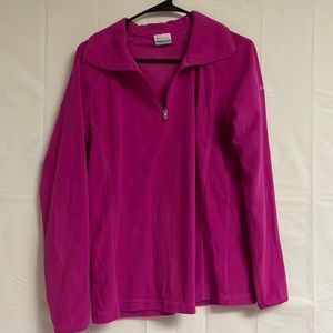 Women’s size large Columbia Fleece pink long sleeve pullover